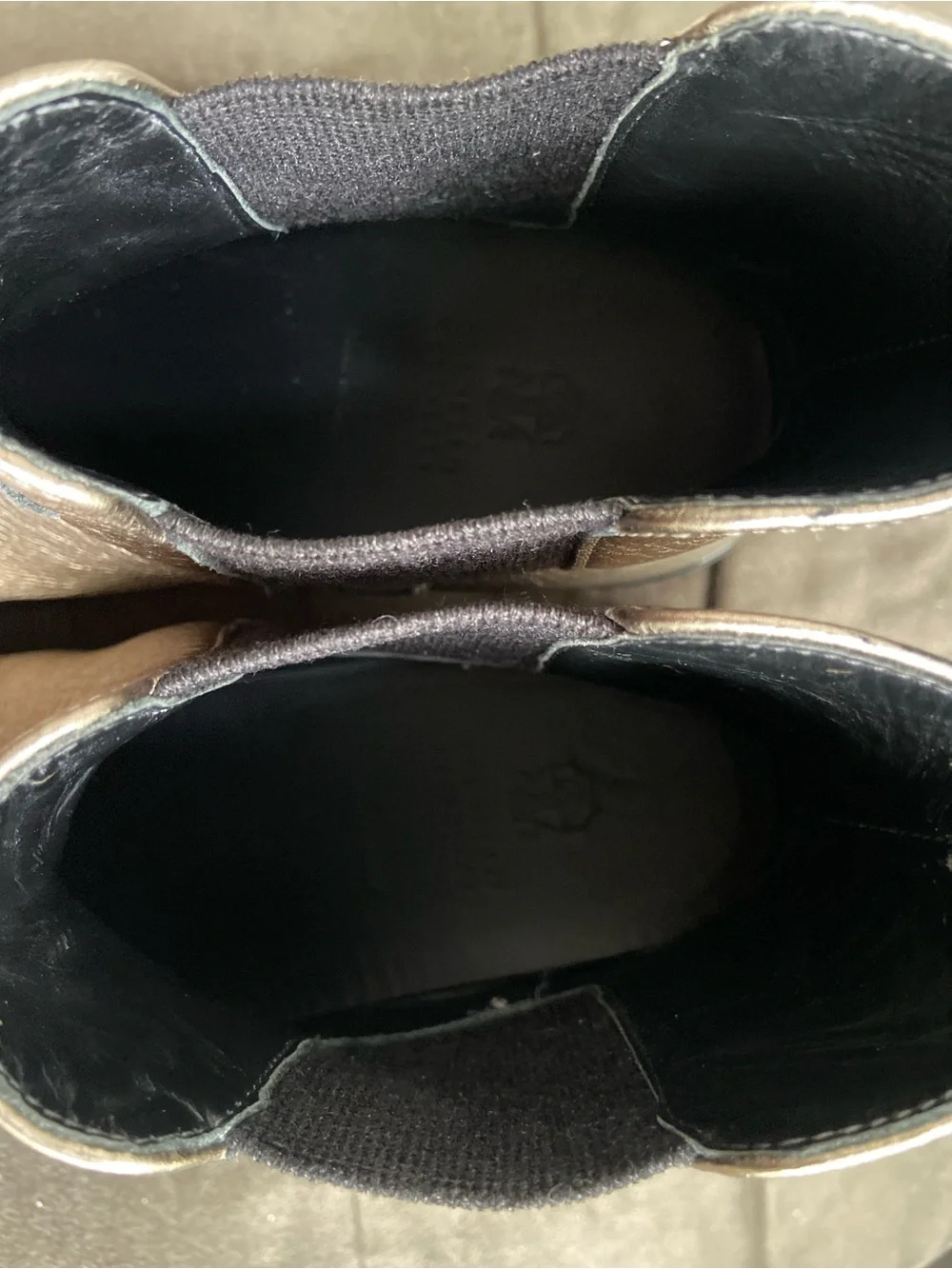 Brunello Cucinelli Metallic Gold Leather Chelsea Boot - Picture 11 of 14